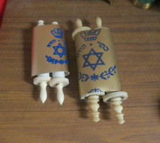Lot of 3 Vintage Miniature Jewish Hebrew Torah Scroll Judaism 6.5" Israel for sale  Shipping to South Africa