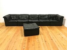 Usado, Laauser Patchwork Modular Sofa Leder Couch Fußhocker Schwarz 70er Vintage comprar usado  Enviando para Brazil