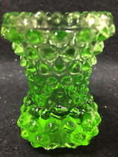 Green Vaseline glass Hobnail pattern flower rose bud vase uranium yellow glow 3" for sale  Shipping to Canada