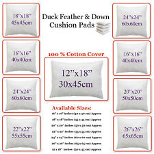 Duck Feather&Down Cushion Pads Inner Inserts Scatter Cushions 16"18"20"22"24"26", used for sale  Shipping to South Africa