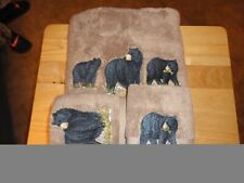 Bordado 3 Peças Conjunto De Toalha De Banho-Urso Negro-escolha sua cor da toalha comprar usado  Enviando para Brazil
