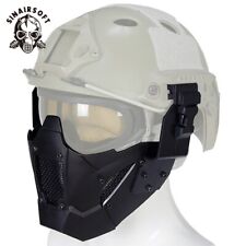 Usado, Máscara facial meia malha tática ferro airsoft paintball militar máscara capacete rápido BK comprar usado  Enviando para Brazil