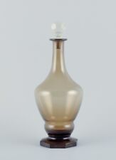 Danish glassworks, mouth-blown Art Deco wine decanter in smoked glass . for sale  Shipping to South Africa