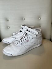 Reebok High Top Freestyle Białe skórzane sneakersy buty tenisowe damskie rozmiar 40,5 9,5 na sprzedaż  Wysyłka do Poland