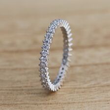 925 Sterling Silver Full Eternity Stacking CZ Band Ring Various Sizes Gift Boxed for sale  Shipping to South Africa