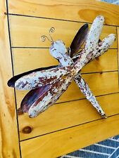 Decoración de jardín vintage libélula/arte popular/hecha de cobre pátina de 17”x 17” segunda mano  Embacar hacia Argentina