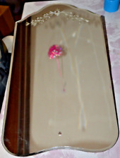 Vtg Venetian Mirror  Etched Beveled Glass Holds 21.5"X12.25", used for sale  Shipping to South Africa