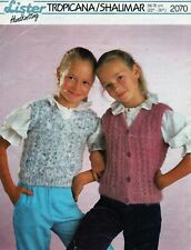 ~ Lister Knitting Pattern For Girl's Lacy Tank Top & Waistcoat ~ 22" ~ 30" ~ for sale  Shipping to South Africa