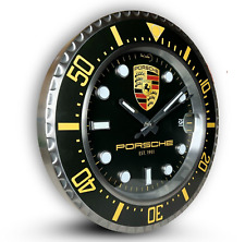 Luxury PORSCHE Wall Clock with DATE Magnifier Interior Design Sport Car for sale  Shipping to South Africa