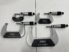 Used, 52-229-214 Fowler Swiss Style Micrometer Set 0-4" - .0001" Res, Carbide Faces for sale  Shipping to South Africa