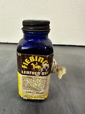 Vintage Rare Fiebing's Leather Dye Light Blue Glass Bottle 4oz for sale  Shipping to South Africa