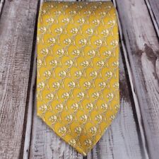 Usado, Gravata dourada Beaufort 100% seda dourada gravata de pescoço de elefante estampa de animal pequeno comprar usado  Enviando para Brazil