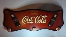 Vintage COCA COLA LARGE WOODEN COAT HOLDER Hanger Wall Hanging Rare  for sale  Shipping to South Africa