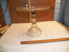 Vintage Pattern Clear Glass Pedestal 9" Tall Cake Stand for sale  Shipping to South Africa