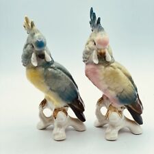 Karl-Heinz Klette Dresden Style Cockatoo Figurines (Pair) Vintage Germany, used for sale  Shipping to South Africa