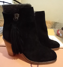 BRONX Jarina Leather Suede Ankle Boots in Black, UK-4/Eur-37, New RRP-75£ for sale  Shipping to South Africa