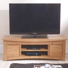 solid oak tv stand for sale  BICESTER