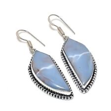 Angelite 925 Silver Plated Handmade Earrings of 2.1", used for sale  Shipping to South Africa