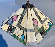 Pantalla de lámpara de vitral vintage artesanal con joyas segunda mano  Embacar hacia Argentina