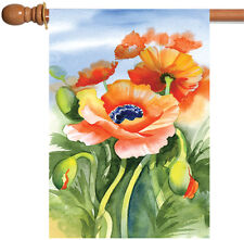Toland Poppies Posing 28x40 Colorful Spring Poppy Flower House Flag for sale  Shipping to South Africa