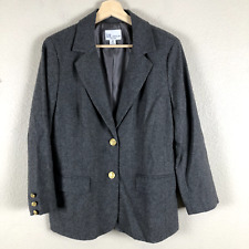 Terno feminino The Tog Shop 10 jaqueta e calça cinza pequena mistura de lã botões dourados, usado comprar usado  Enviando para Brazil
