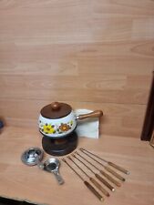 Used, Vintage Fondue Set 70s floral  for sale  Shipping to South Africa