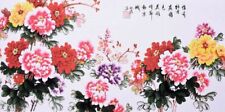 #099 ORIENTAL ASIAN ART CHINESE FAMOUS FLORAL WATERCOLOR PAINTING-Peony flower for sale  Shipping to Canada