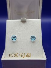 gold blue 10k earrings topaz for sale  Springfield