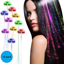 10 peças tranças de iluminação LED coloridas fibra óptica cabelo barrettes clipe barra grampo grampo grampo comprar usado  Enviando para Brazil