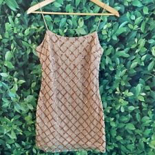 Used, Showpo Rhythm Of Love Bodycon Dress Women's 6 Rose Gold Diamond Sequined Mini for sale  Shipping to South Africa