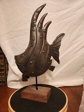 Used, 20 X 10 X 4 Unique Brown Metal Fish on Stand Ocean Beach Home Decor for sale  Shipping to South Africa