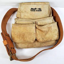 Cinturón de herramientas de cuero de 4 bolsillos con cinturón de alta resistencia bolsa de construcción de carpintero segunda mano  Embacar hacia Argentina