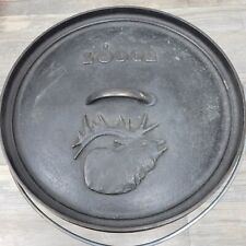 Used, RARE LODGE ELK 12 Cast Iron Dutch Oven 12CO  3 leg +Lid Made in USA for sale  Shipping to South Africa