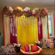 Lot of Mehndi Event Decorative Party Parasol Indian Umbrella In Different Colour, used for sale  Shipping to South Africa