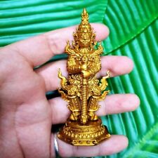 Używany, Giant God Thao Wessuwan Święty tajski amulet 4" Mosiężny posąg Bogactwo Fortuna na sprzedaż  Wysyłka do Poland