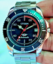 Reloj de pulsera Citizen automático One Said con bisel giratorio para hombre esfera negra día-fecha, usado segunda mano  Embacar hacia Argentina