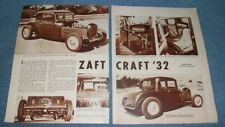 1932 Ford Low-Boy 5-Window Coupe Vintage Hot Rod Article "Zaft Craft '32", used for sale  Livermore