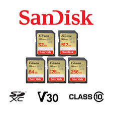 Sandisk SD Extreme Card 32GB 64GB 128GB 256GB 512GB SDXC Camera Flash Memory V30 for sale  Shipping to South Africa