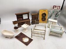 Lot of 11 Dollhouse Furnitures Porcelain Bath Wooden Cabinet Concord Miniatures, used for sale  Shipping to South Africa