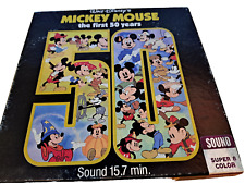 MICKEY MOUSE FIRST 50 YEARS DISNEY SUPER 8 COLOUR SOUND 400FT CINE 8MM FILM for sale  Shipping to South Africa