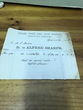 Usado, Antiguo documento de Norfolk 1897 membrete ladrillo azulejo funciona un Sharpe, Wymondham segunda mano  Embacar hacia Argentina