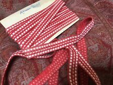 Projetos de costura artesanal vintage francês tecido vermelho branco aparar trança comprar usado  Enviando para Brazil