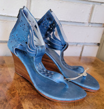 Sandália tanga feminina bali ELF couro azul Bora Bora zíper traseiro feita à mão 5 comprar usado  Enviando para Brazil