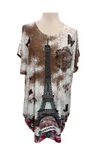 Blusa elástica SEVEN STAR enfeitada Torre Eiffel Paris tamanho grande. Tamanho G-XL. Excelente estado usado comprar usado  Enviando para Brazil