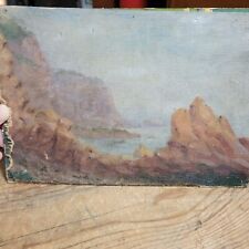 Vintage Antique ocean Landscape seascape oil painting Hudson River NY Ma ? for sale  Shipping to Canada