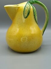 Used, Vintage Italian ceramic pear shape jug /pitcher, yellow & green,  1.75 pints for sale  Shipping to South Africa