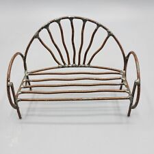 Metal Fairy Garden Doll Furniture Bench Rustic Vine Twig Accessory 4 × 3, used for sale  Shipping to South Africa