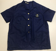 Camiseta feminina UNIFORMES IMPERIAIS tamanho grande azul bordada com colarinho de botão, usado comprar usado  Enviando para Brazil