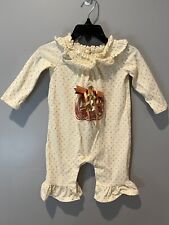 Romper infantil Bonnie Baby marfim menina com babados e abóbora fofa tamanho 3-6 M comprar usado  Enviando para Brazil