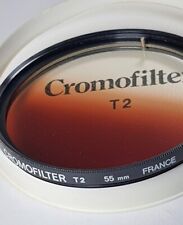 Usado, Filtro de lente de vidro 55mm CROMOFILTER cromo T2 tabaco 2 França graduado E55 E-55 comprar usado  Enviando para Brazil